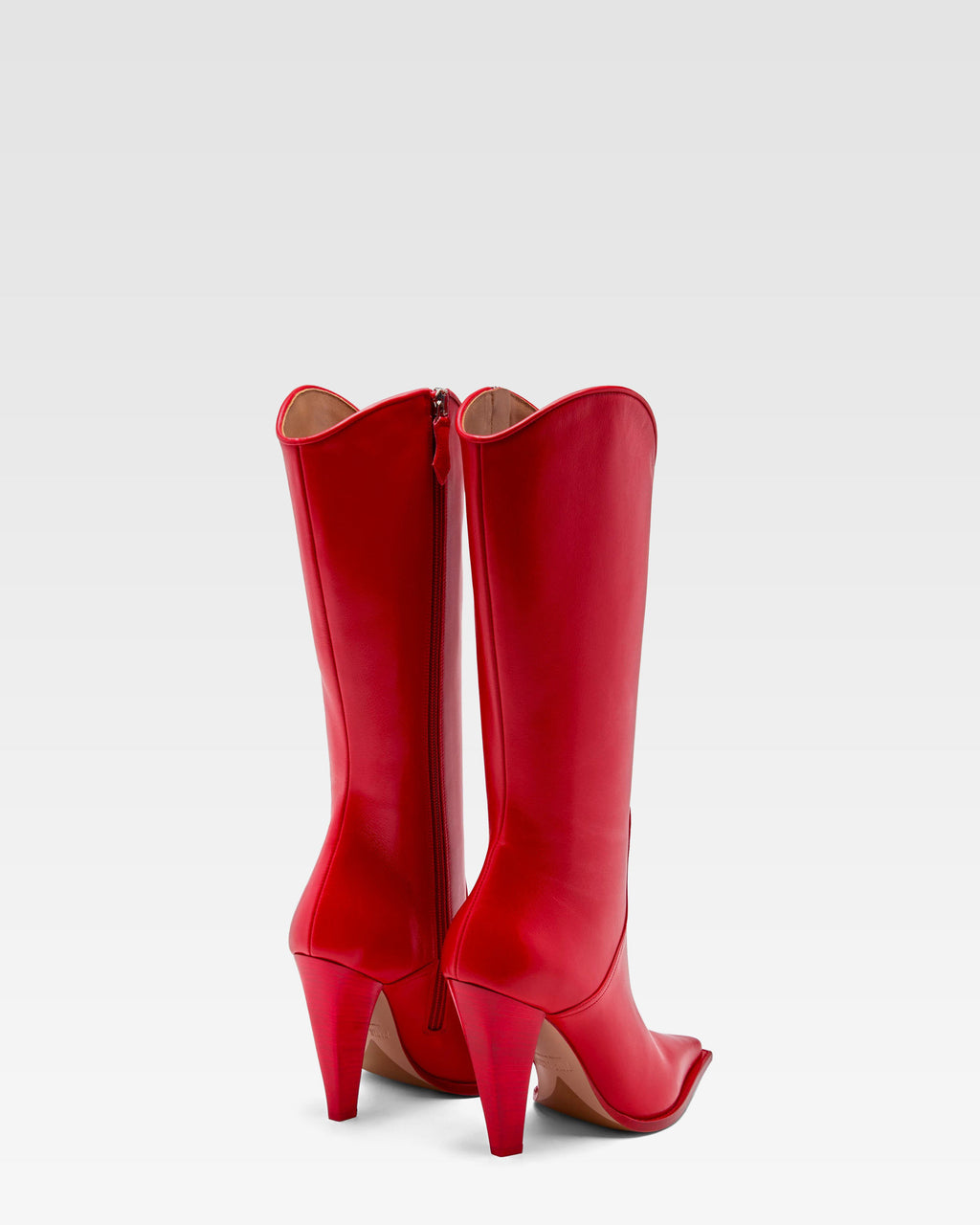 Red leather boot