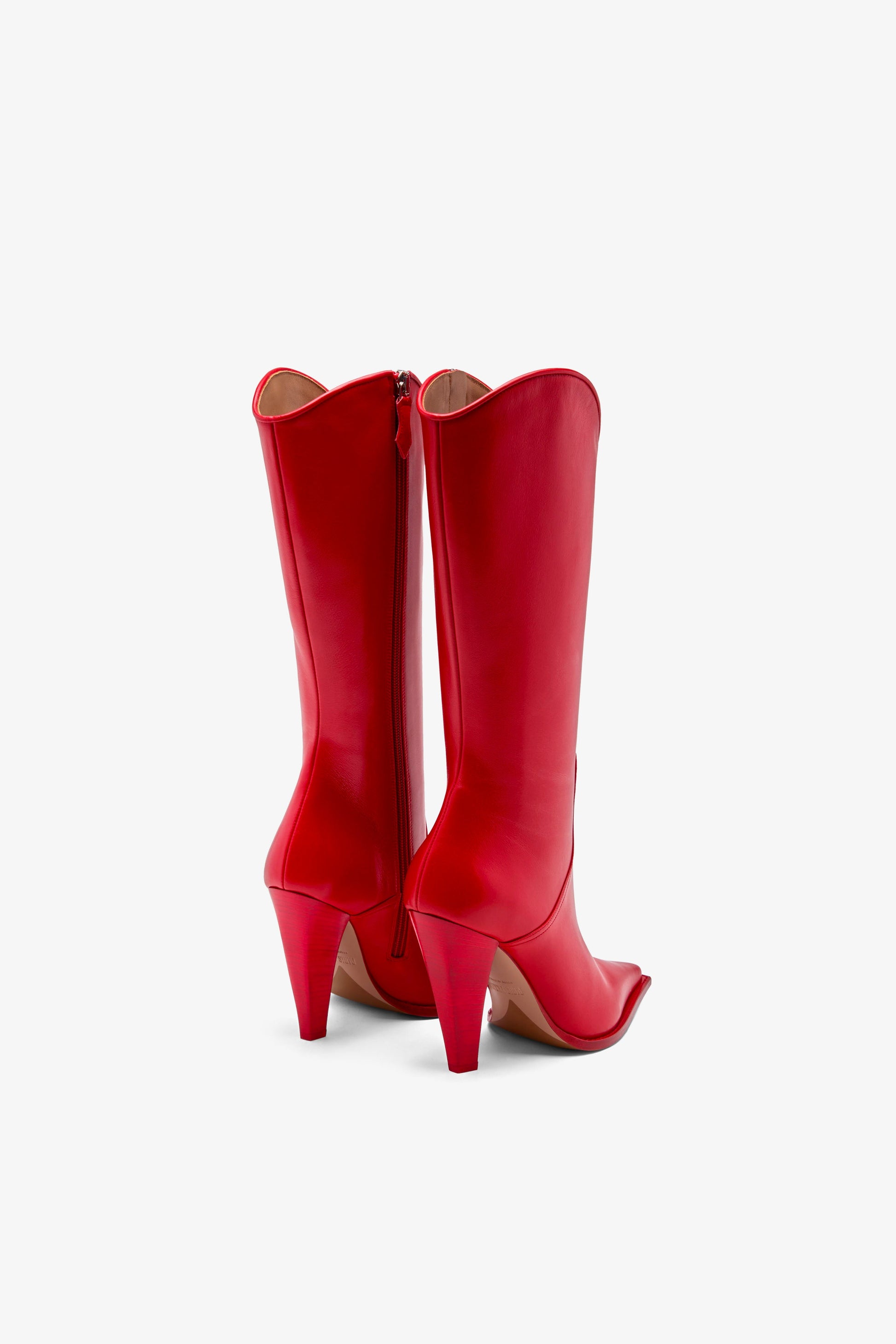 Rote Lederstiefel