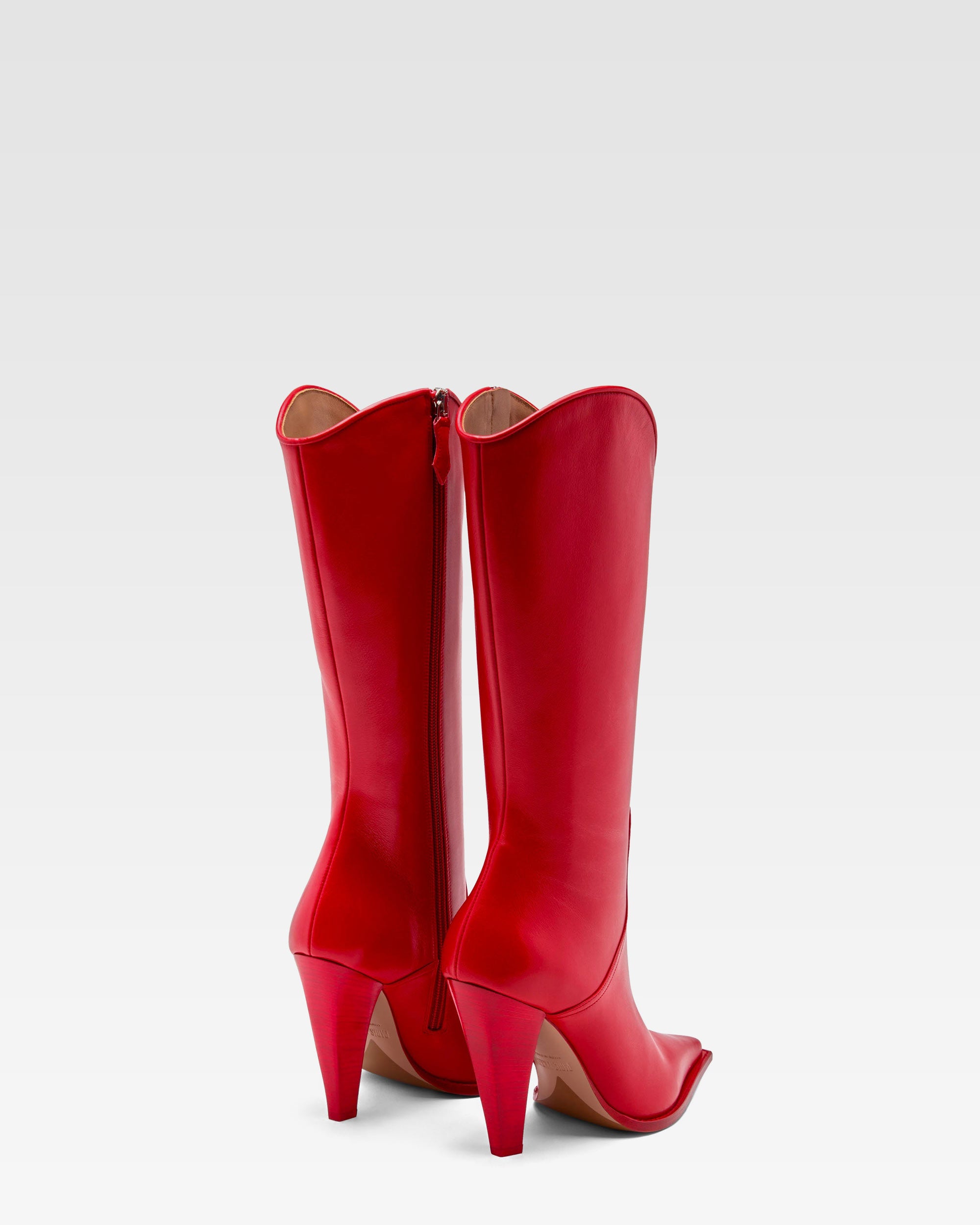 Red leather boot