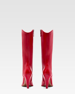 Red leather boot