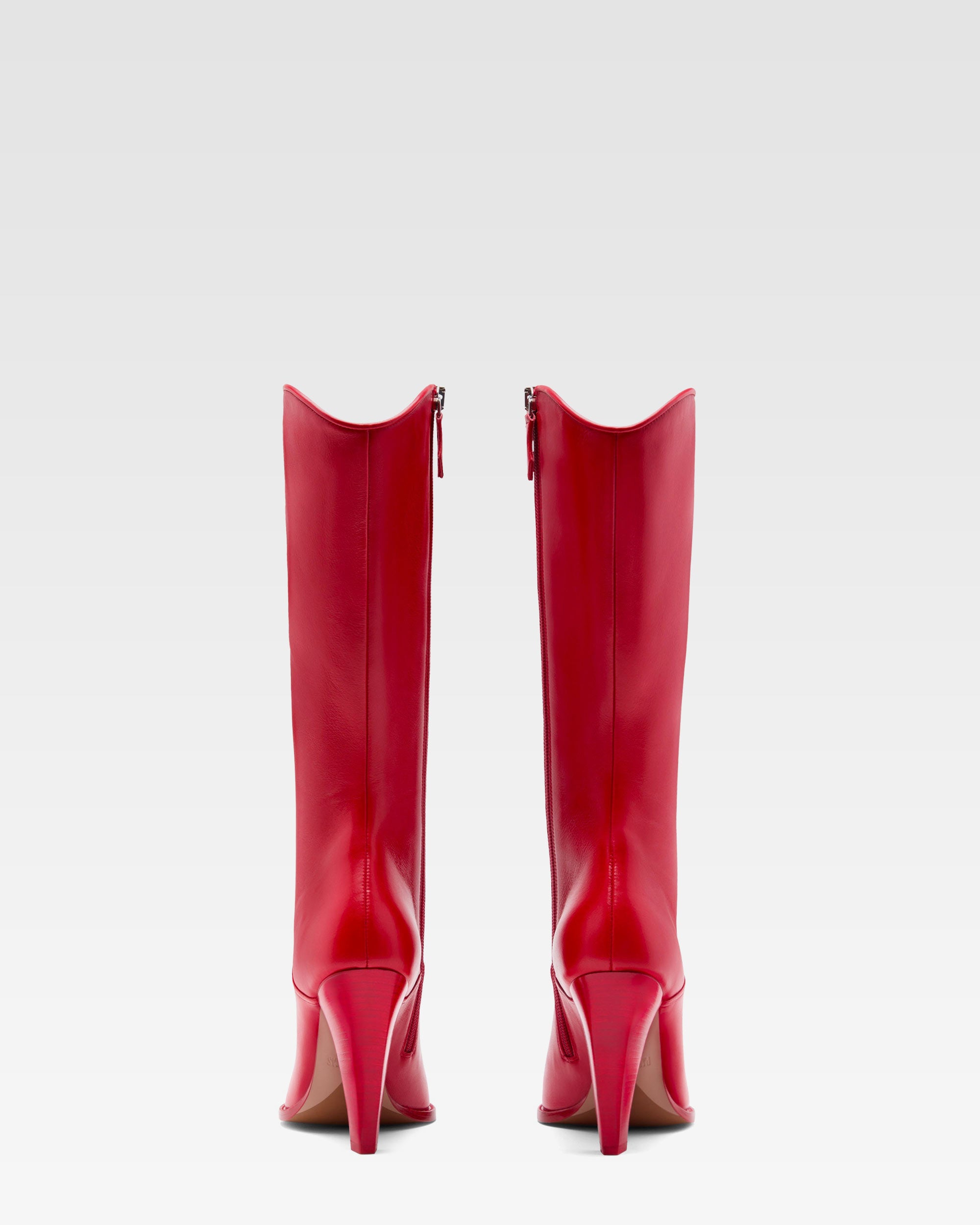 Red leather boot