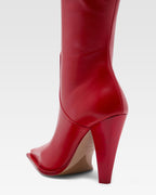 Red leather boot