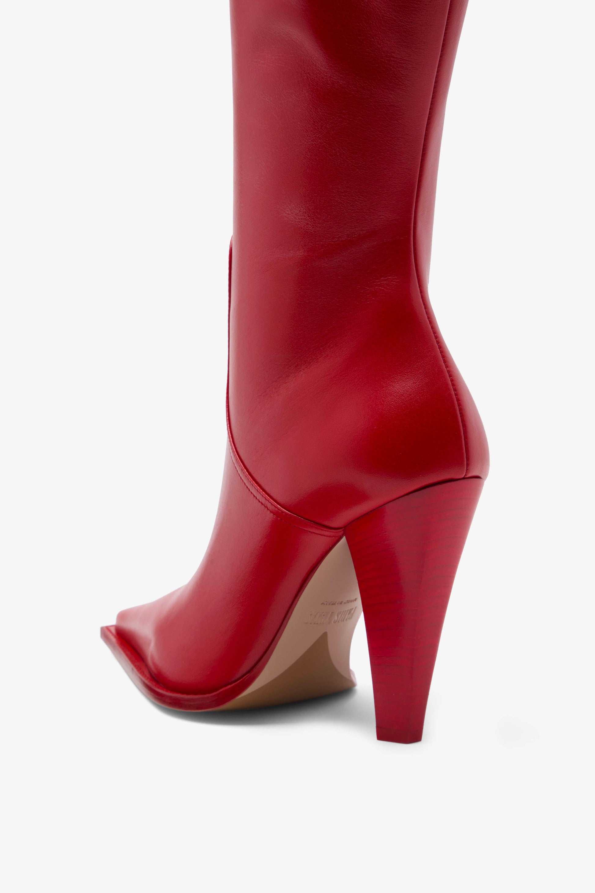 Botte en cuir rouge