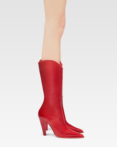 Red leather boot